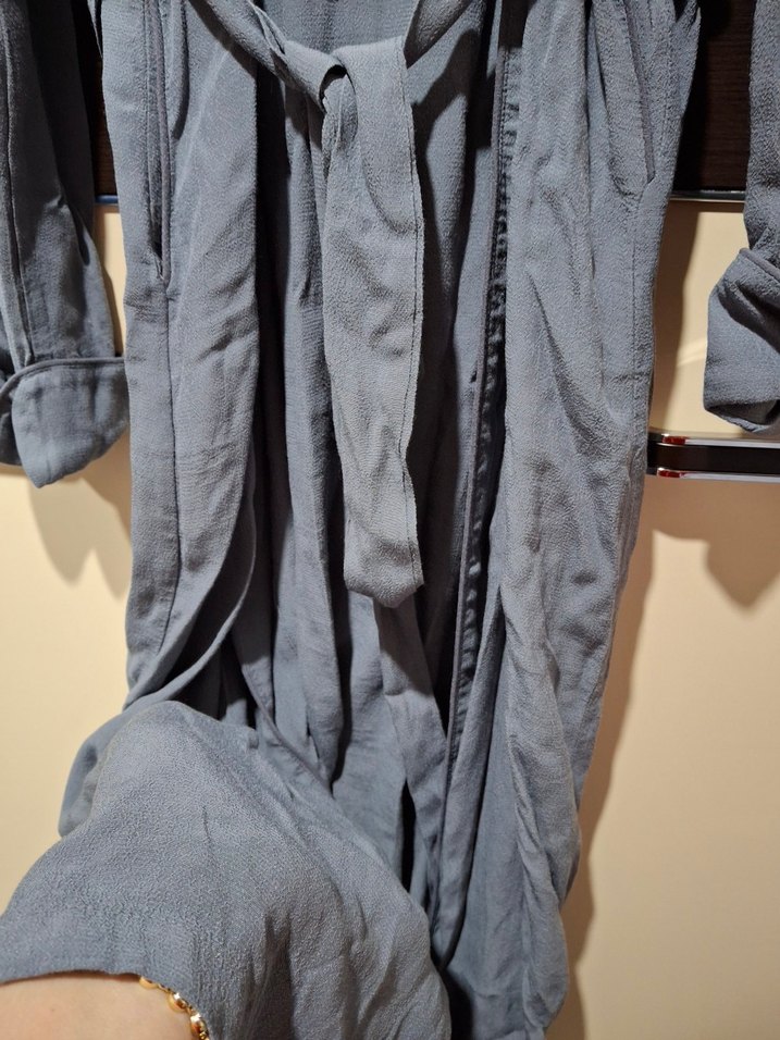 Gri Uzun Kadın kimono - Görsel 5