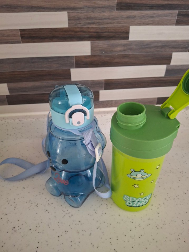 Renkli Çocuk Termos Şişeleri - Ayıcık ve Dinozor - Görsel 4