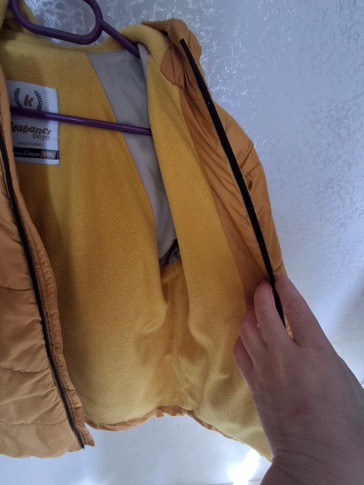 Sarı Erkek Çocuk Fermuarlı Mont - Görsel 3