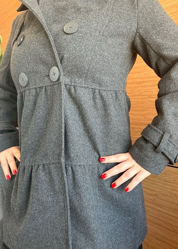 Düğmeli gri kaban - TWIST - Görsel 6