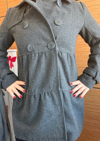 Düğmeli gri kaban - TWIST - Görsel 2