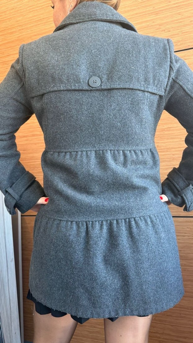 Düğmeli gri kaban - TWIST - Görsel 4