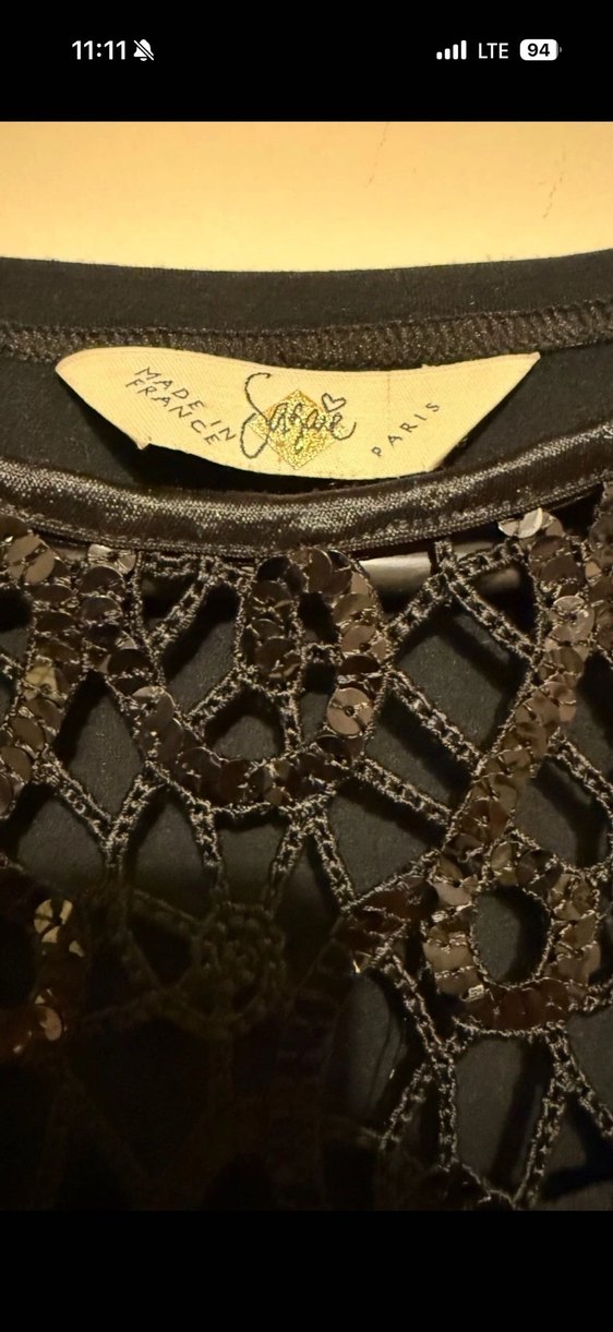 Dantel İşlemeli Siyah Uzun Kollu Bluz - Görsel 5