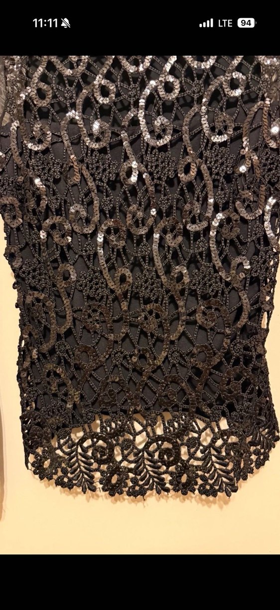 Dantel İşlemeli Siyah Uzun Kollu Bluz - Görsel 4