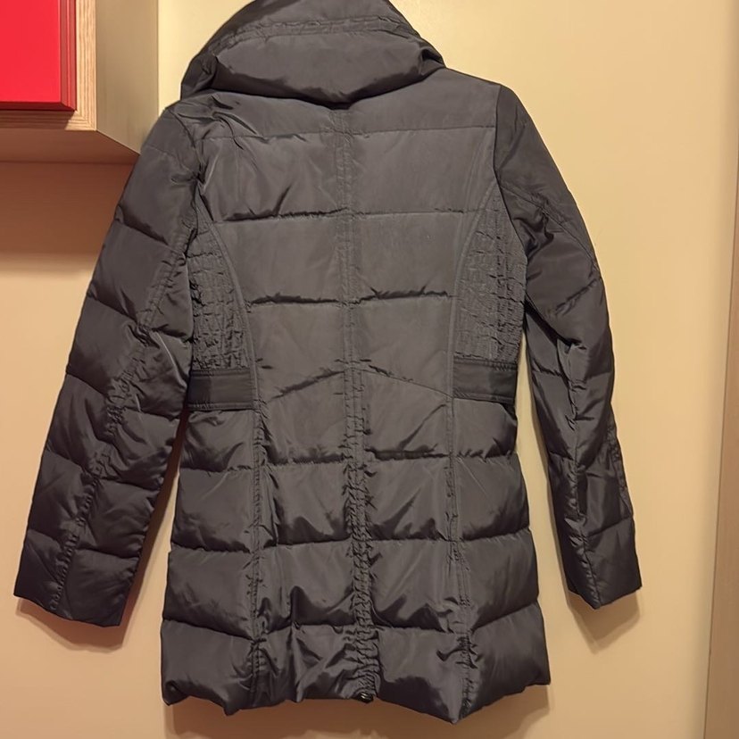 Ninewest Gri Düğmeli Midi Kadın Kışlık Mont - Görsel 2