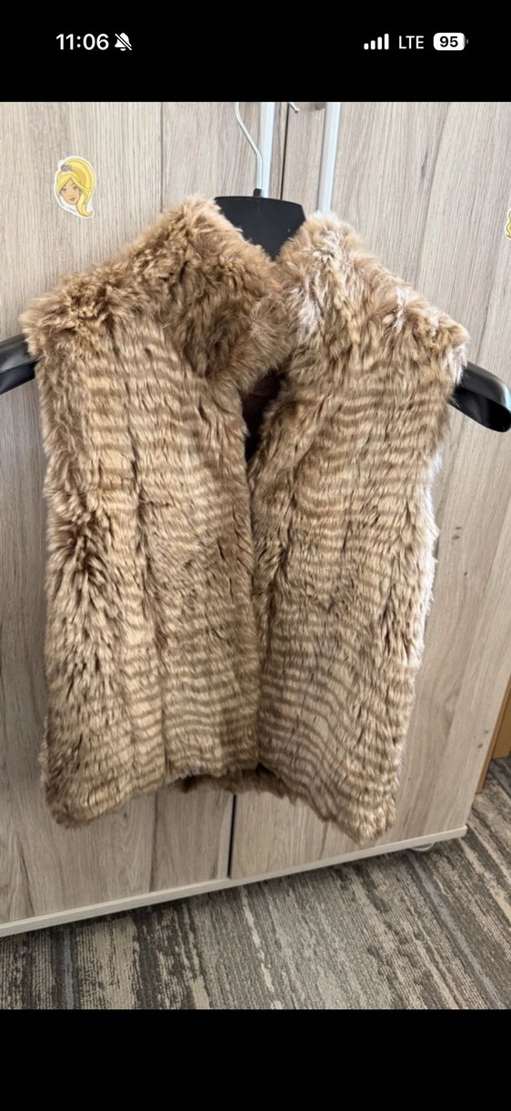 Forever New Kahverengi Kürklü Kadın Yelek - Görsel 5