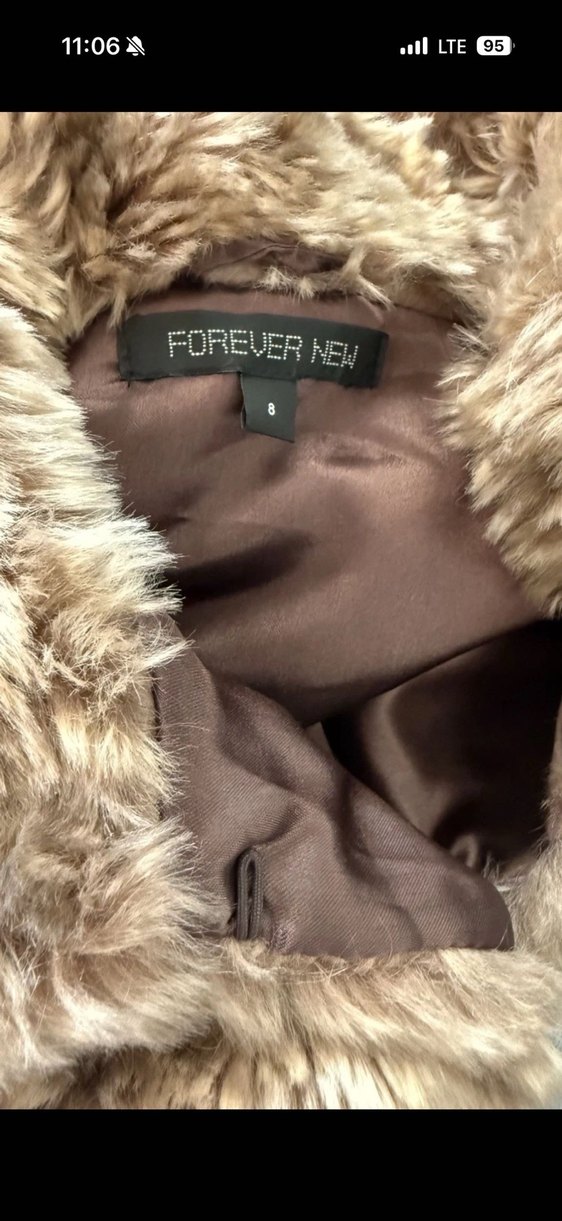 Forever New Kahverengi Kürklü Kadın Yelek - Görsel 2