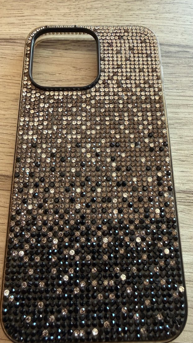 Iphone 14 promax Payetli Gri Bohem Telefon Kılıfı - Görsel 3