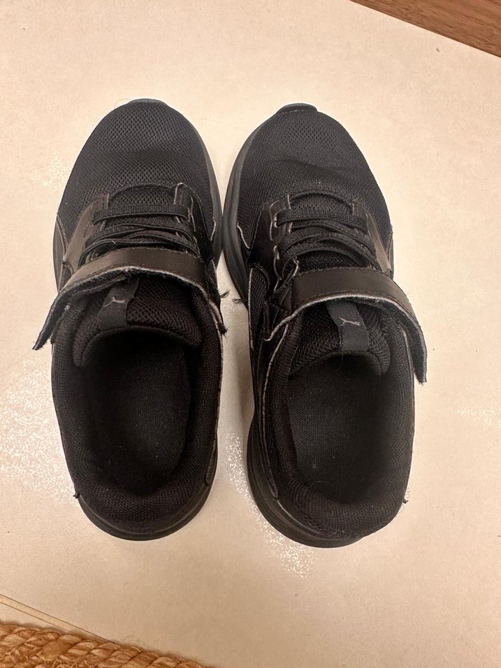 Unisex Çocuk Siyah Cırtlı Spor Ayakkabı - Görsel 3