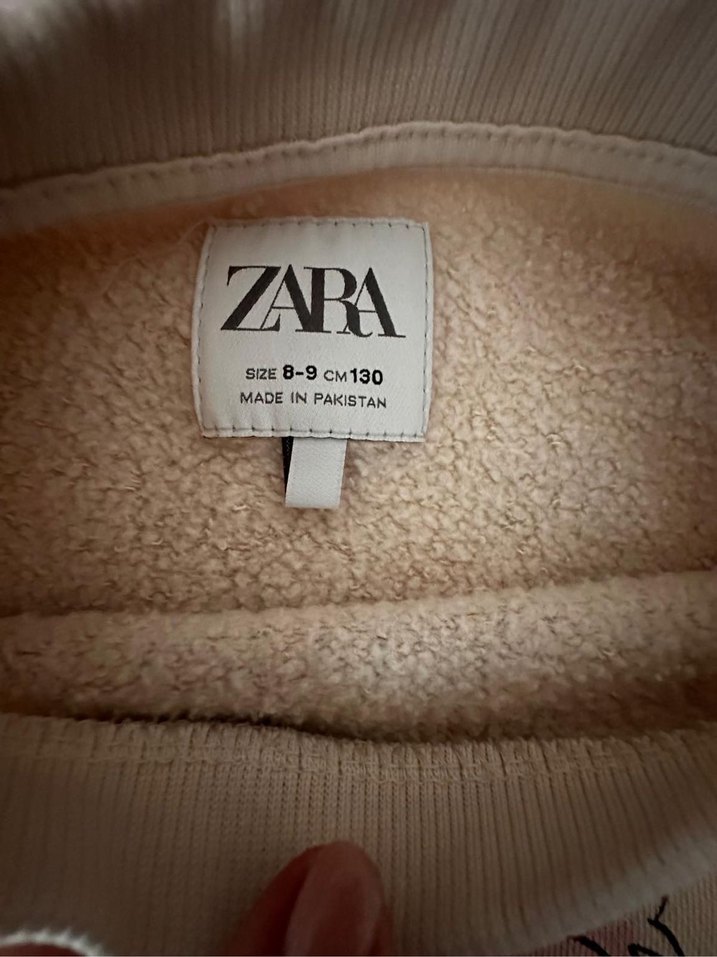 Zara Kızlar için peluş detaylı bej sweatshirt - Görsel 2