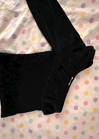 Siyah Tek Omuz Çocuk Bluz - Görsel 2