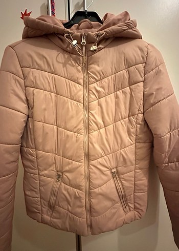 Bershka Bej Kapüşonlu Kadın Mont - Görsel 4