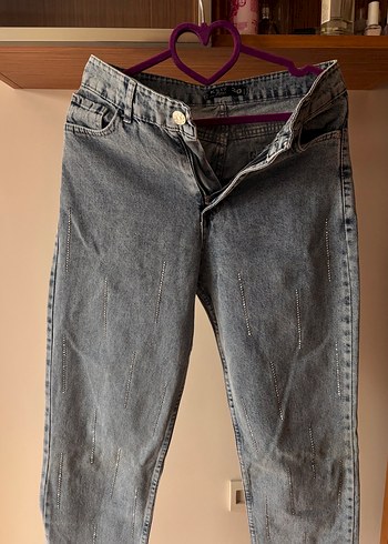 mom Kot Pantolon taşlı
