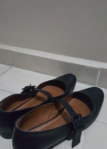 39 Beden siyah Renk Babet-Bantlı Ayakkabı