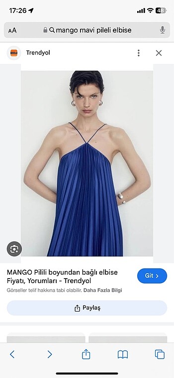 Mango pilili boyundan bağlamalı elbise