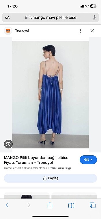 Mango Mango pilili boyundan bağlamalı elbise