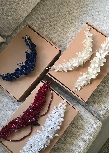 Beyaz Boncuklu Bohem Saç Aksesuarı - Görsel 2