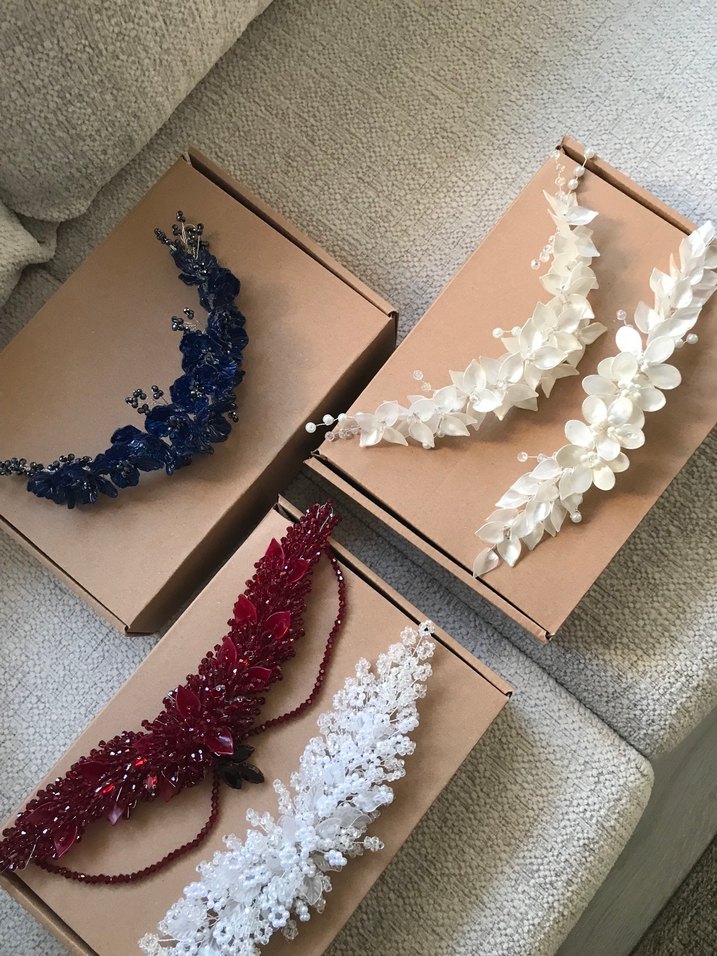 Beyaz Boncuklu Bohem Saç Aksesuarı - Görsel 2