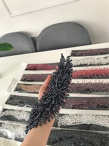  Beden Lacivert kına tacı nişan tacı