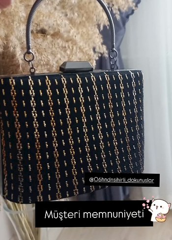 Zincir Detaylı Siyah Kadın Clutch Çanta