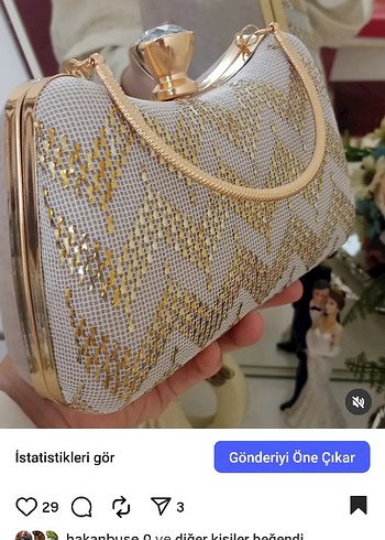 Telkırma zikzak desen gece çantası