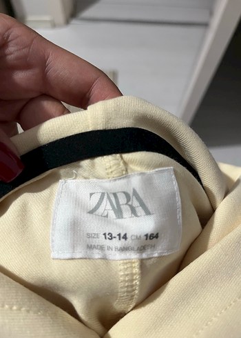 Zara Sarı Kapüşonlu Oversize Sweatshirt