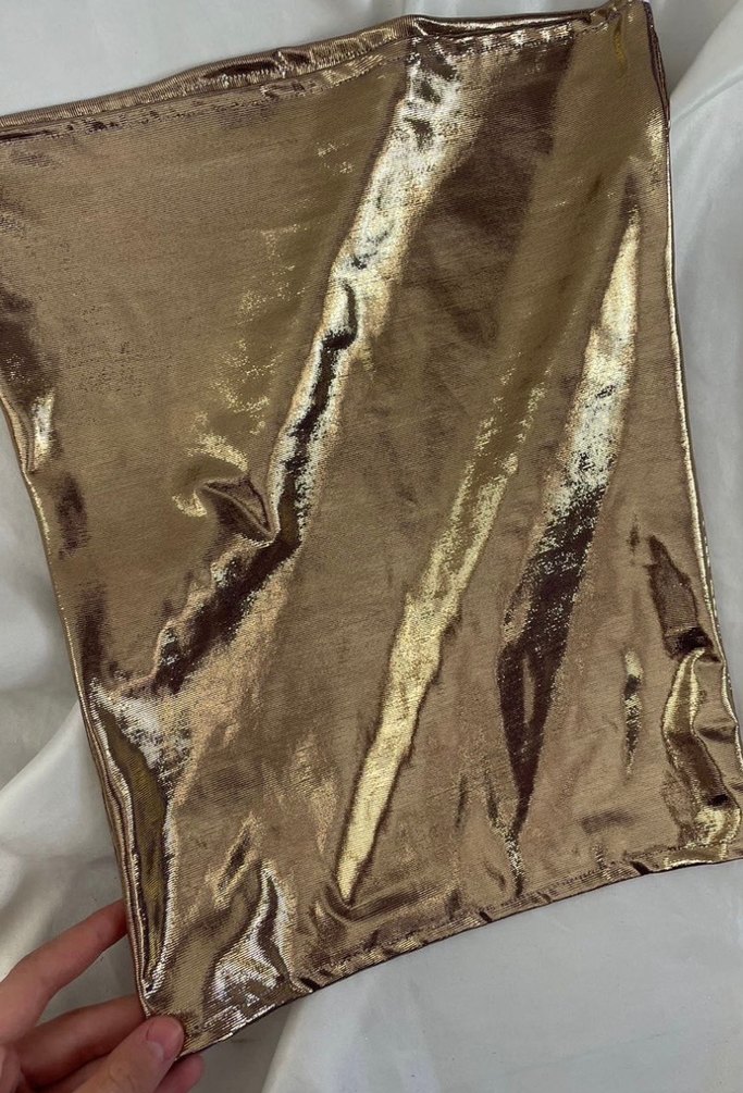 Metalik Altın Renkli Straplez Büstiyer - Görsel 2