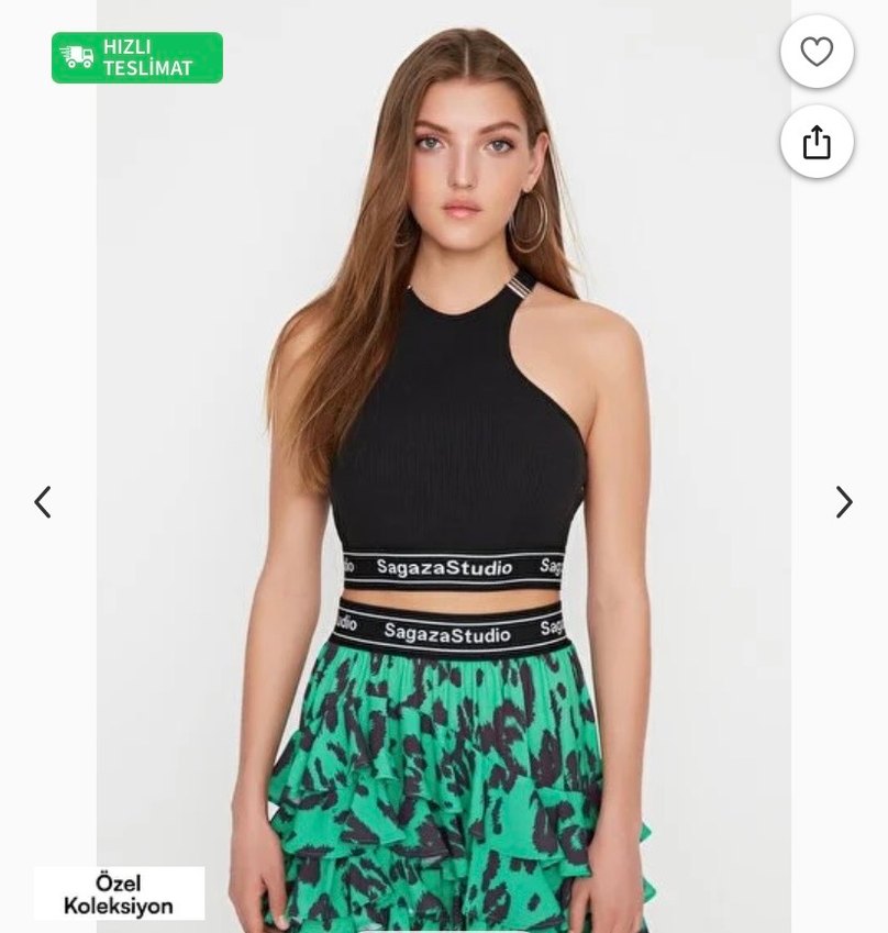 Siyah sagaza sırt dekolteli crop - Görsel 2