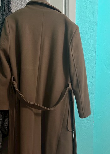Kadın Kahverengi Süet Uzun Düğmeli Kaban - Görsel 7