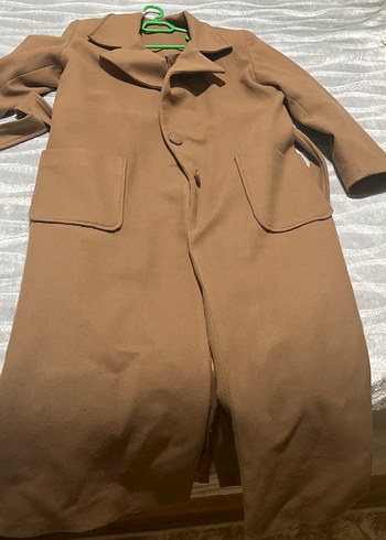 Kadın Kahverengi Süet Uzun Düğmeli Kaban - Görsel 2