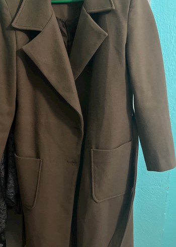 Kadın Kahverengi Süet Uzun Düğmeli Kaban - Görsel 8