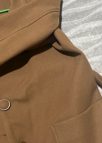 Kadın Kahverengi Süet Uzun Düğmeli Kaban - Görsel 4