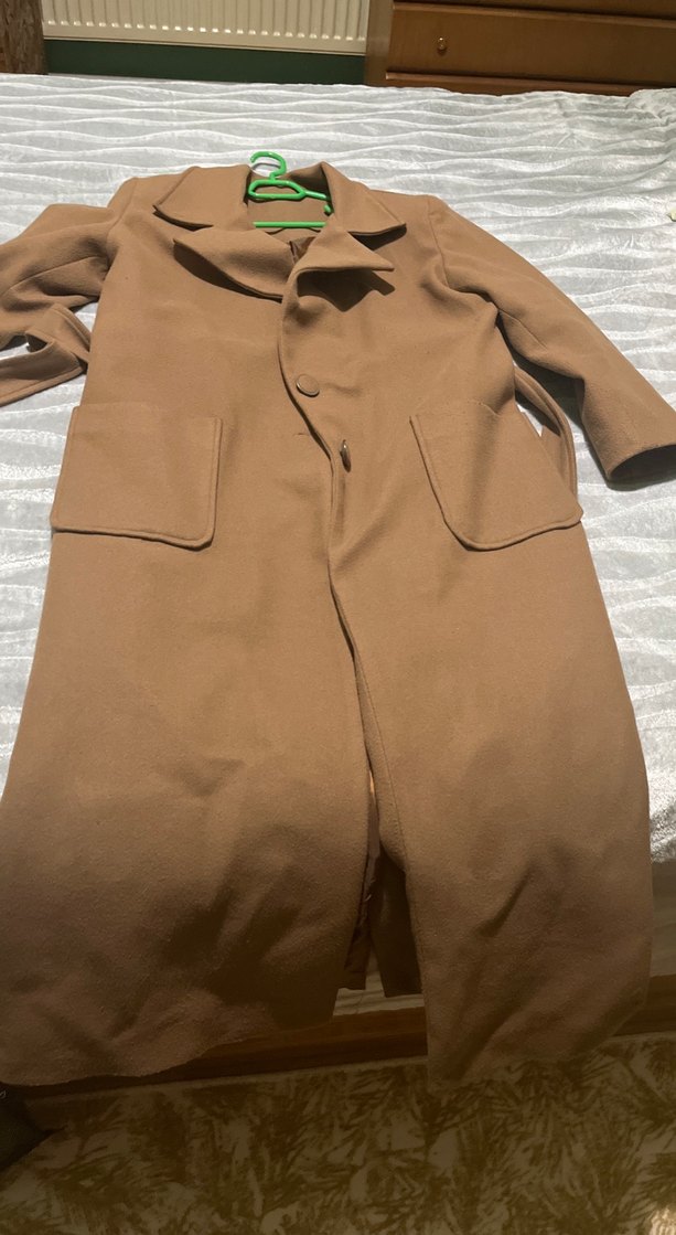 Kadın Kahverengi Süet Uzun Düğmeli Kaban - Görsel 2