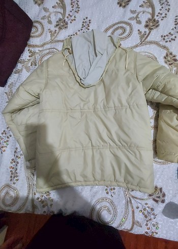 Bej Kadın Midi Ceket, Boğazlı, Fermuarlı - Görsel 5