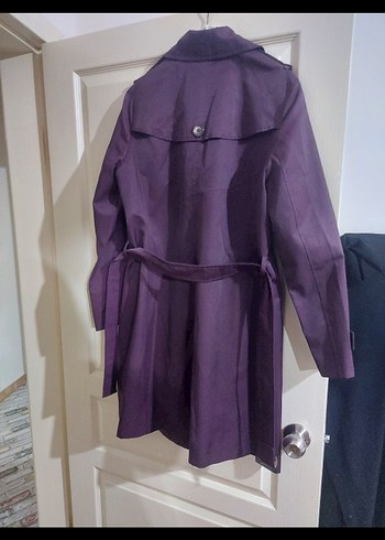 Mor Kadın Midi Boy Düğmeli Trençkot - Görsel 3