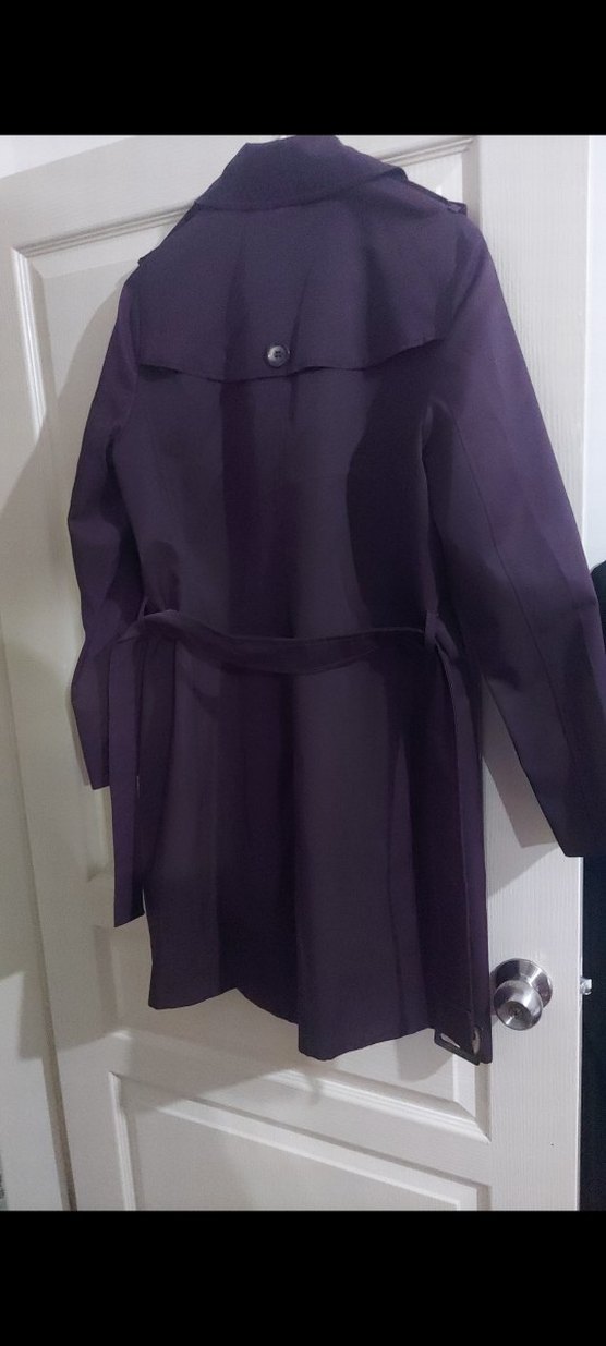 Mor Kadın Midi Boy Düğmeli Trençkot - Görsel 4