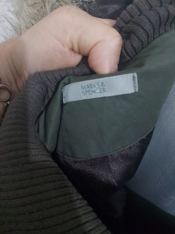 Kürk Detaylı Kapüşonlu Kahverengi Kaban - Görsel 2