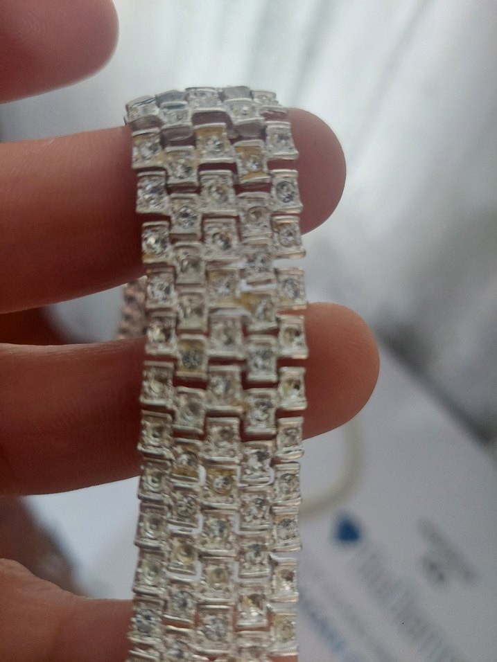 Beyaz Yılan Desenli Payetli Kadın Takı Seti - Görsel 4