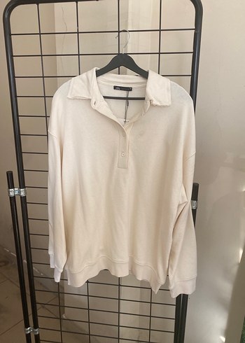 Bej Polo Yaka Sweatshirt