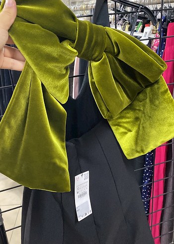 Siyah V Yaka Midi Kadın elbise - Görsel 3