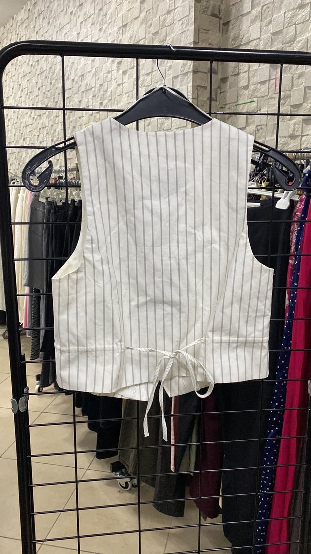 Zebra Desenli Keten Düğmeli Kadın Yelek - Görsel 2