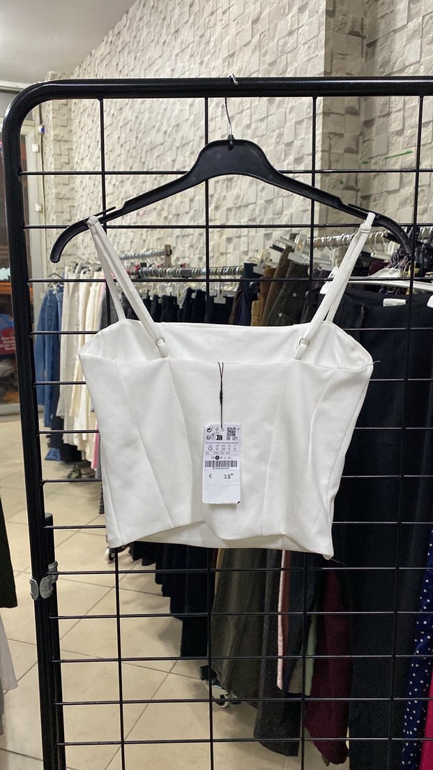 Beyaz Mini İnce Askılı Kadın Atlet - Görsel 2