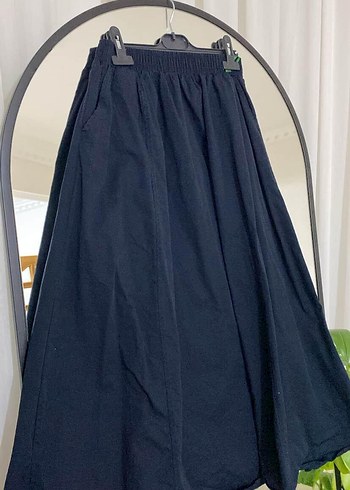 Siyah Uzun Keten Salaş Etek - Görsel 2