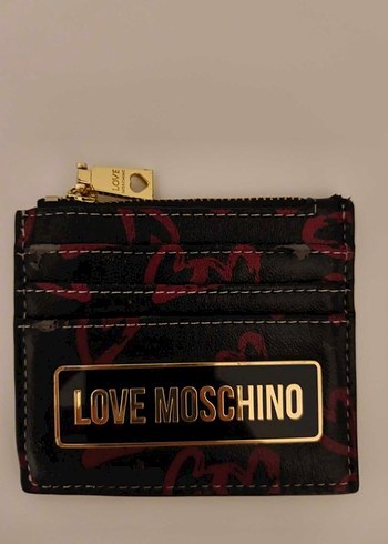 Love Moschino Siyah Kirmizi Monogramli Kartlik