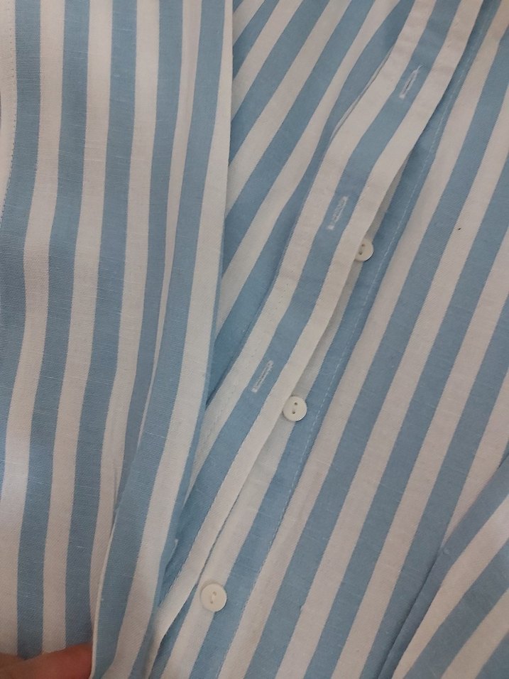 Uzun Kollu Keten Gömlek - Görsel 3