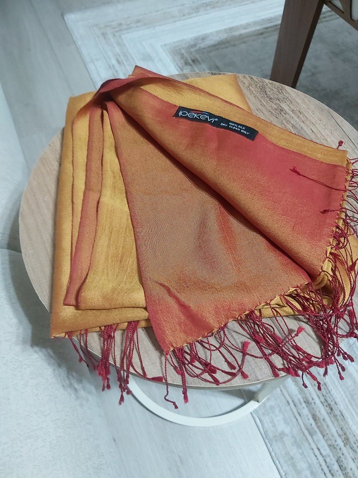 Ipekevi çift taraflı ipek şal - Görsel 3