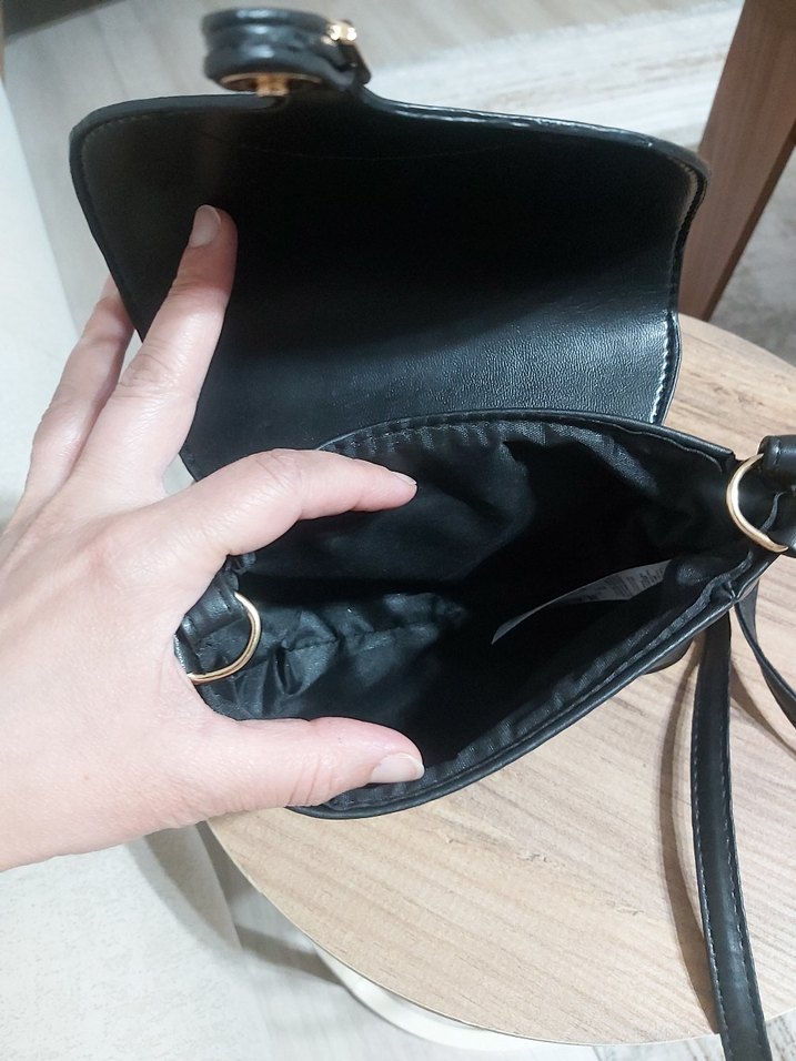 siyah mini çarpraz çanta - Görsel 3