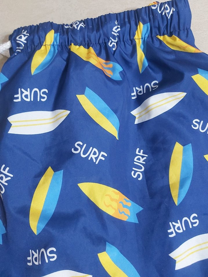 Erkek Çocuk Renkli Desenli Mavi yüzme Şort - Görsel 2