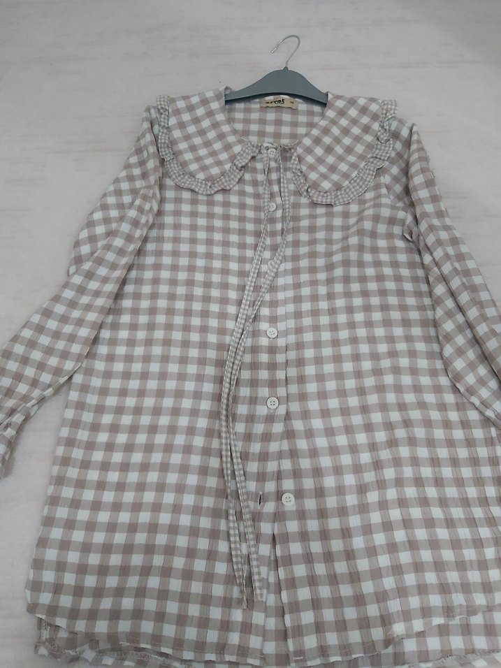 Ekoseli bayan gömlek - Görsel 2