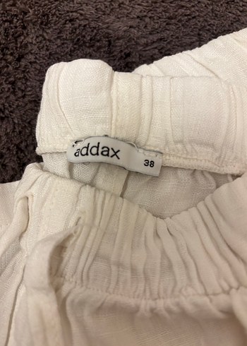 Beyaz Keten Kadın Pantolon Addax - Görsel 3